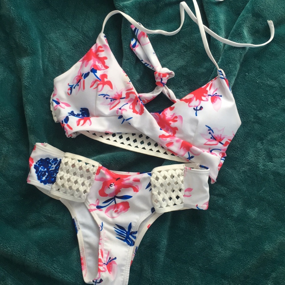 Floral wrap bikini